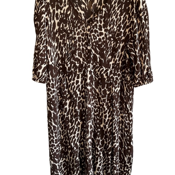 Roaman’s Animal Print Shirt Dress Women’s 22W Duster Coverup Plus Size Empire - Picture 8 of 13